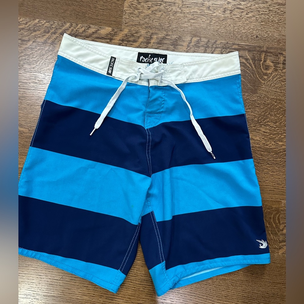 Men’s large swim trunks or sport shorts by pacific surf blue